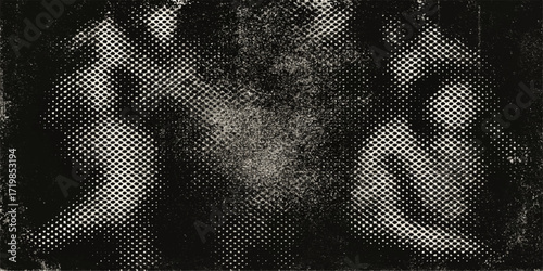 Roughly textured black fabric with a seamless grunge pattern creates a modern backdrop