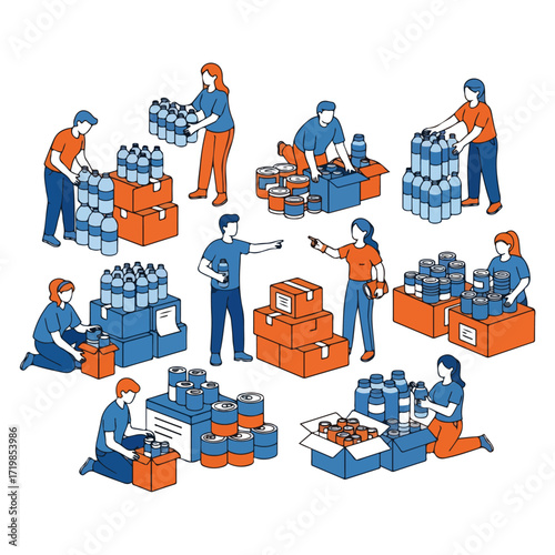Volunteers Organize Donations of Food and Water