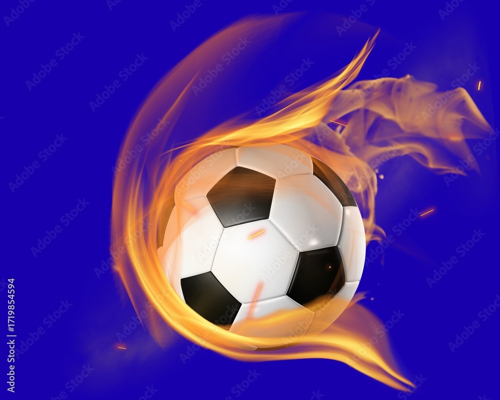 Fototapeta premium flying fire fly overlay, Soccer Ball Cutout, Flame Burst Version 12 - 1