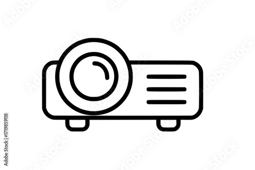 Modern Projector Line Art Icon Vector Illustration

