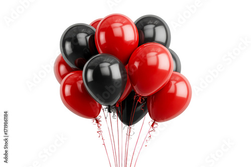 Black and red balloons for celebration or event