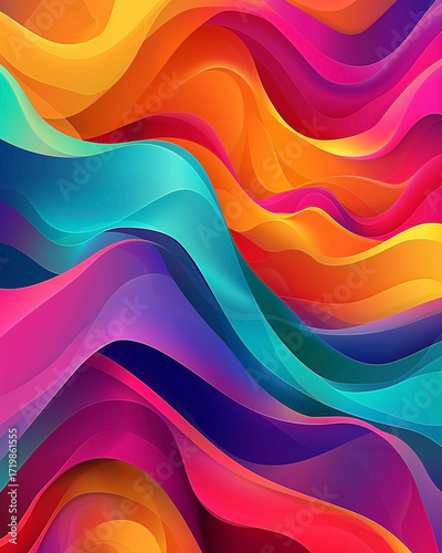Dynamic fluidity of vibrant hues creating an abstract rainbow spectrum flow