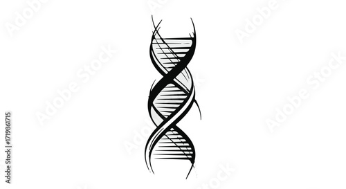 Abstract representation of a DNA double helix structure, symbolizing genetics and life science.