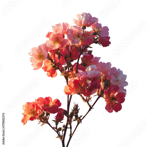 Colorful blossoms in soft sunlight at dawn showcasing nature's beauty and elegance