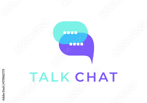 illustration template talk and chat logo vector