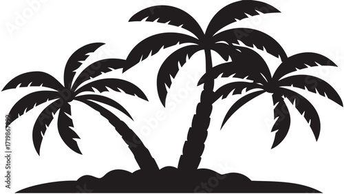 Vibrant tropical palm trees silhouetted against a bright sky evoke a sense of paradise and escape perfect for summer vacation or resort promotion