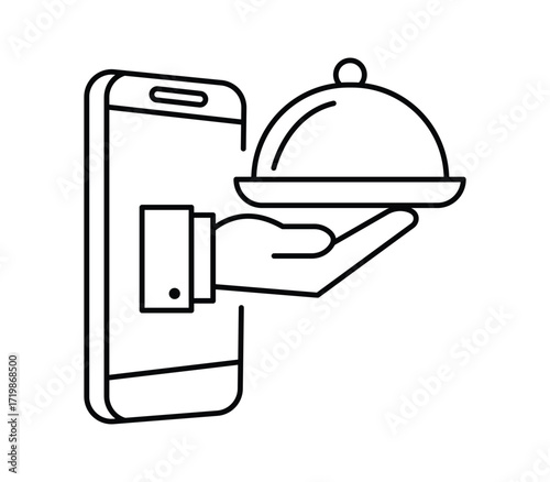 Vector art of online food order and delivery