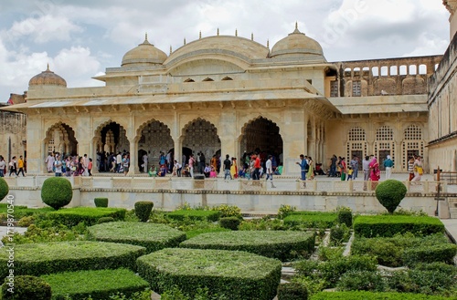 Sheesh Mahal and Sheesh Mahal garden in Amber fort. Jaipur, India.
