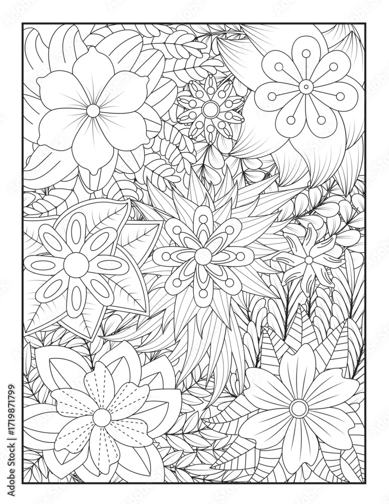 Fototapeta premium Zentangle Coloring Pages | Relaxing Stress Relief Coloring Book for Adults | Intricate Abstract Patterns.
