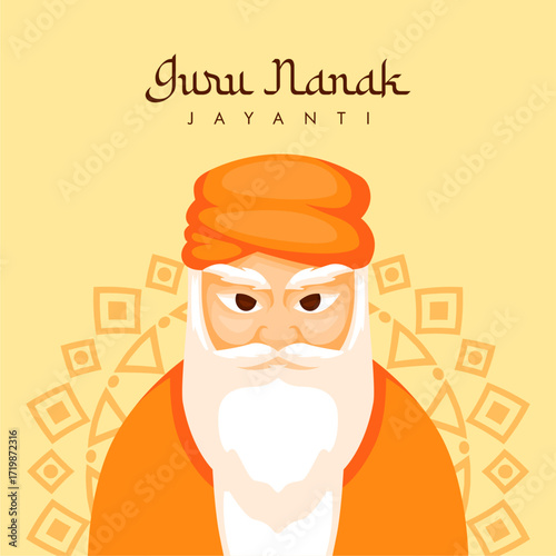 vector guru nanak jayanti poster template