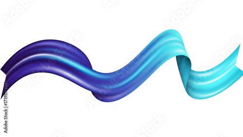 Dynamic blue and purple ribbon waving gracefully with fluid movement, perfect for design projects