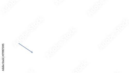 Simple blue arrow pointing diagonally down and to the left on a white background