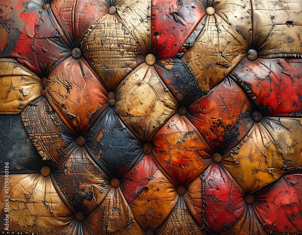 Fototapeta premium Patchwork leather upholstery