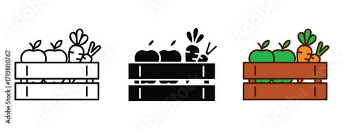 Fruit and Vegetable Harvest Line icon vector. healthy eating options and promote sustainable farming practices beautifully symbol. vector illustration.