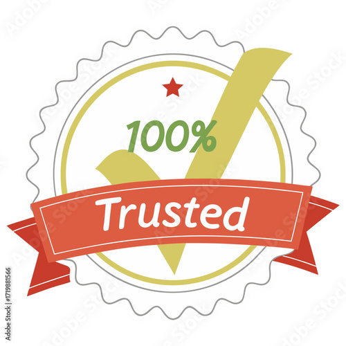 Guarantee trust badge for business success, build trust and confidence with 100% trusted label for brand reputation and secure transactions