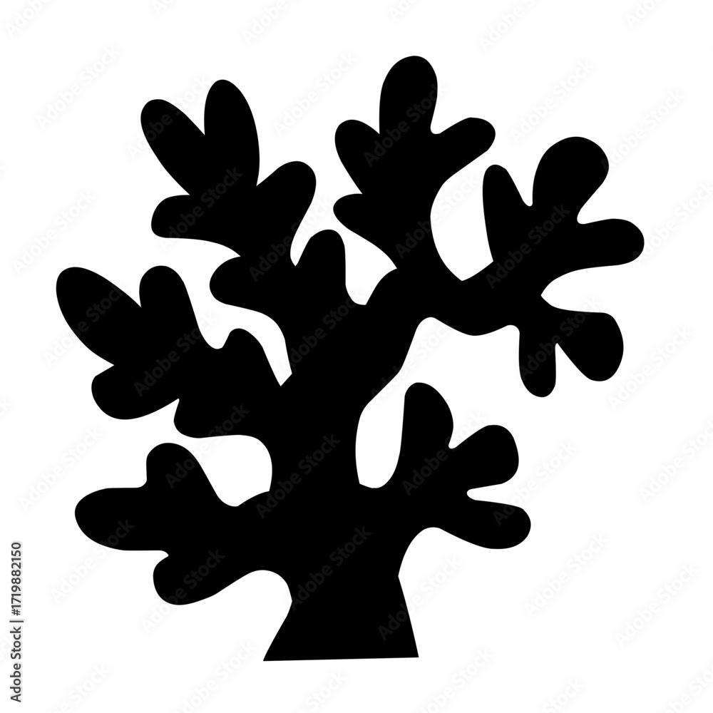 Obraz premium Seaweed vector silhouette