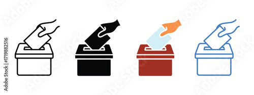 Vote box icon vector. Empowering democracy with a vote in the ballot box, emphasizing civic engagement and responsible citizenship symbol. vector illustration.