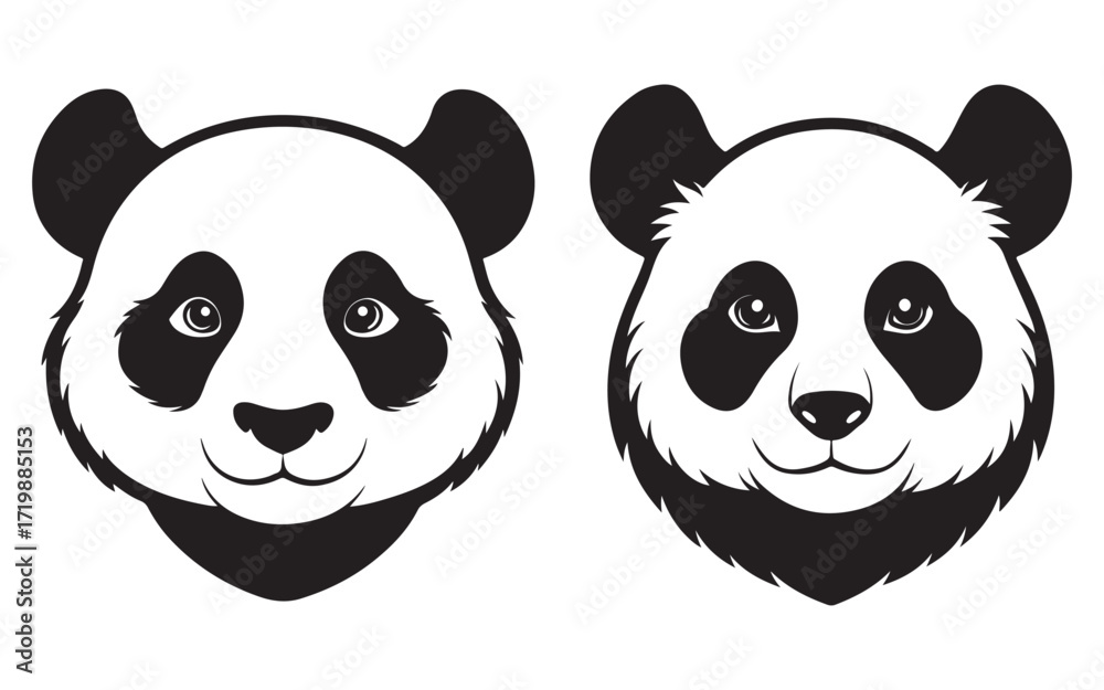 Obraz premium Stylized panda head graphic design for banners and advertisements