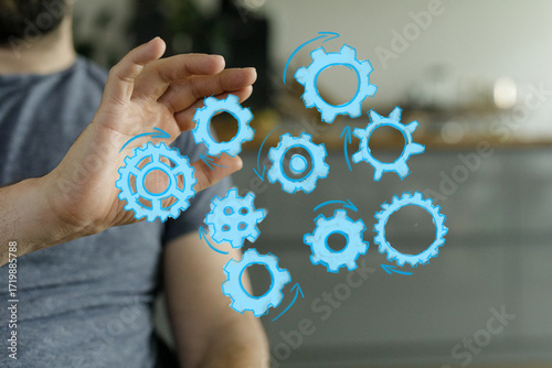 Abstract image of gears rep...