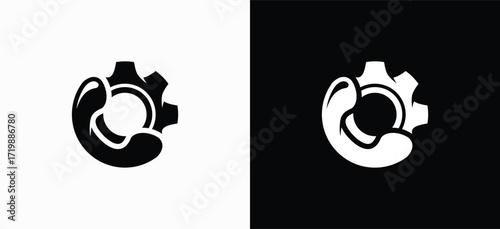 Phone logo with gear icon symbol