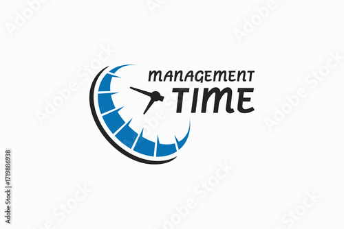 Clock icon symbol logo design, time management logo