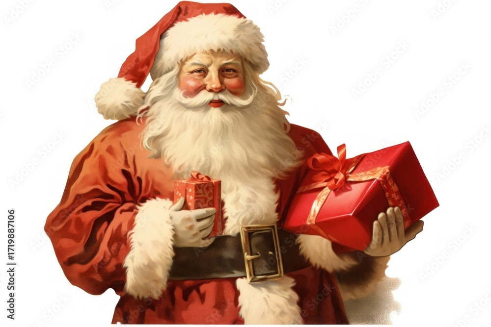 Naklejka premium Santa claus christmas white background celebration.