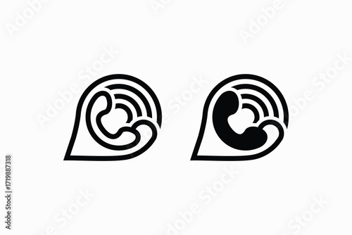 Phone and chat icon symbol logo