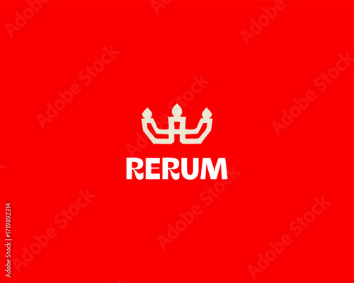 Abstract crown line logo. Creative queen king vector symbol. Letter W sign. Candlestick and candles icon.