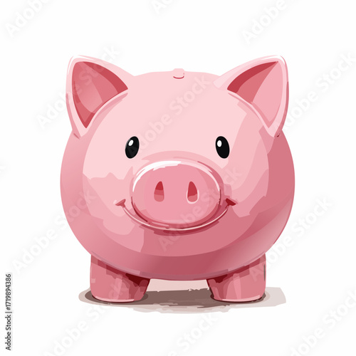 Minimalist piggy bank vector icon. Simple flat design savings symbol for finance, money saving, investment, budget, banking, and personal finance concepts