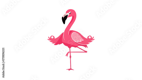 Find your inner calm with a serene flamingo meditating peacefully, perfect for yoga studios, wellness brands, or anyone seeking a touch of tropical tranquility in their life