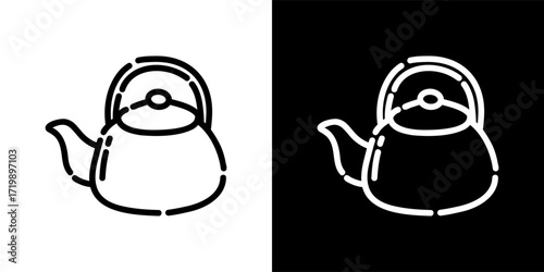 kettle teapot kitchenware vector icon