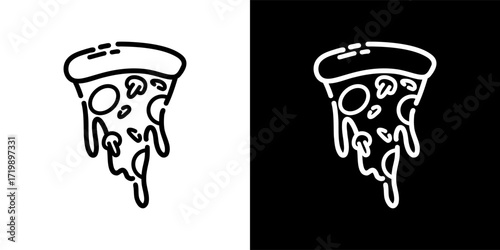 pizza slice fastfood icon vector