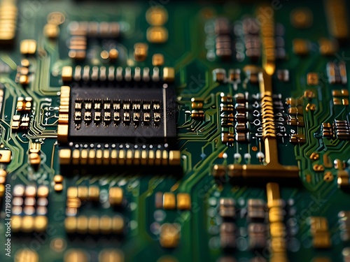 close up of electronic circuit board