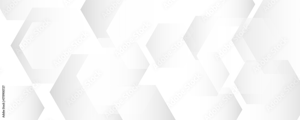 Fototapeta premium hexagon white geometric background with diamond and triangle shapes layered pattern design