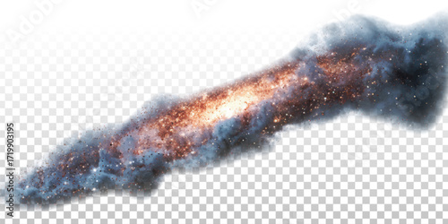 Vector galaxy isolated on transparent background.