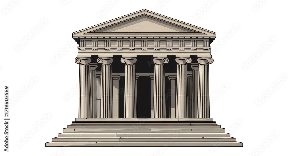 Obraz premium Ancient temple with grand columns steps