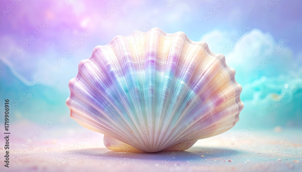 Fototapeta premium Beautiful iridescent seashell
