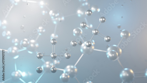 tricalcium phosphate molecular structure, 3d model molecule, e341 structural chemical formula view from a microscope