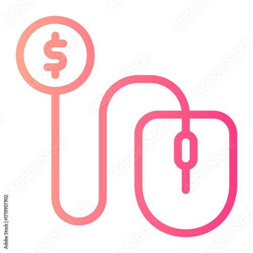 pay per click gradient icon