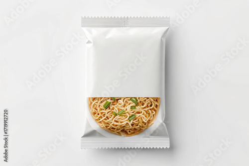 Instant Noodle Pack, Ramen Packaging, Snack Bag Mockup