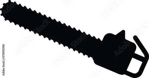Chainsaw clean silhouette vector