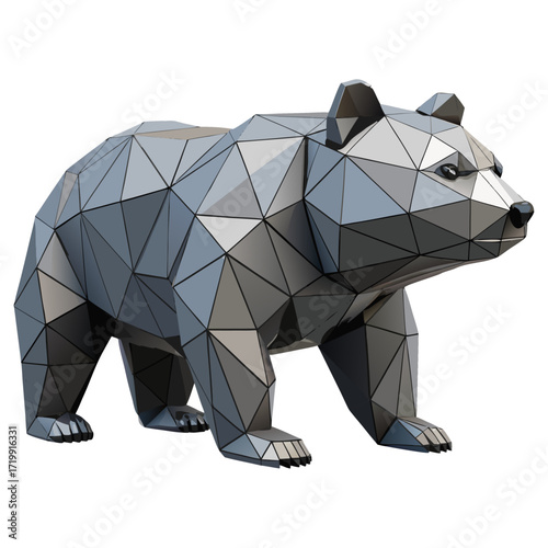 Bear in geometric shapes in 3D