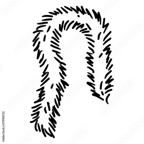 Feather boa Line Art Illustration for Bachelorette Party Celebration Festive Drink Outline Drawing for Invitations Greeting Cards and Party Decor