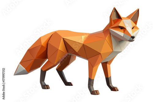 Fox in geometric shapes in 3D