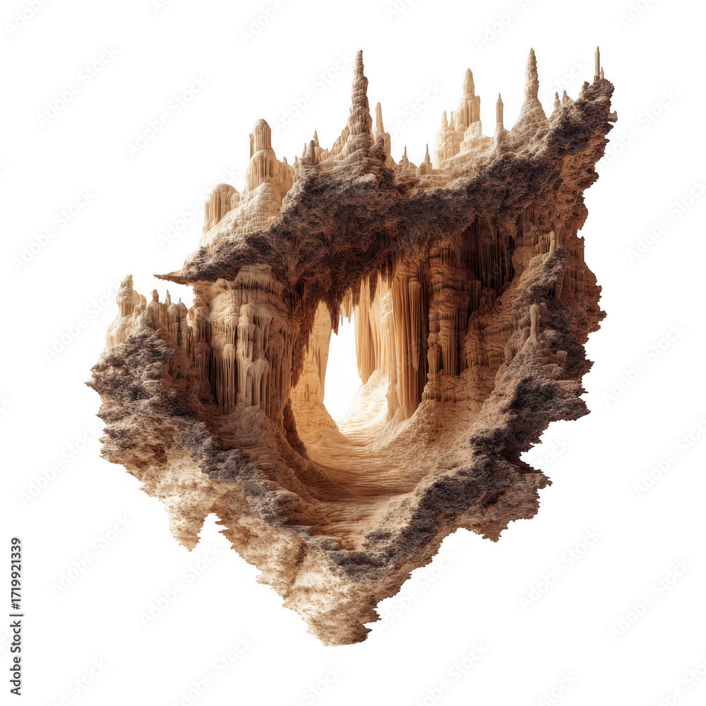 Obraz premium Isolated Stalactite Cave Formation Isolated Stalactite Cave Formation [Transparent Background PNG].