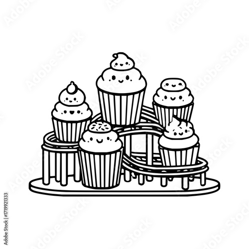 Cupcake dessert sweets bakery food illustration vector cute cake sweet delicious dessert food pastry baked goods