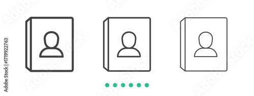 Contact icon. Thin line icon vector
