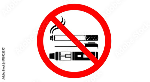 Prohibition sign for smoking and vaping devices