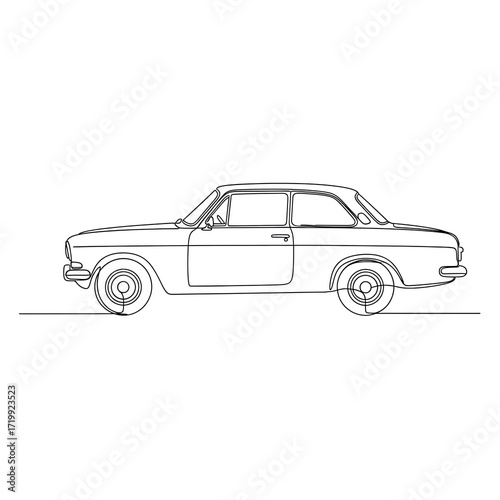 Wallpaper Mural Line drawing of a classic car in minimalist style   Torontodigital.ca