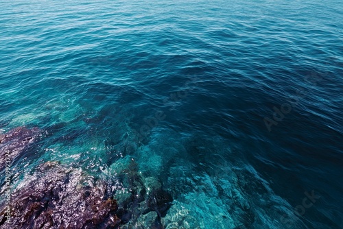 Calm Ocean Water with Clear Aquatic View and Gentle Waves in Bright Natural Light